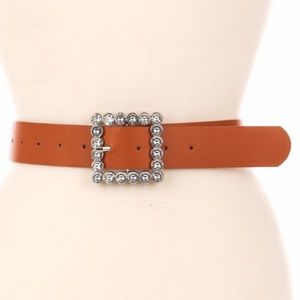 🌸NEW🌸 Vegan Tan Crystal Accented Belt